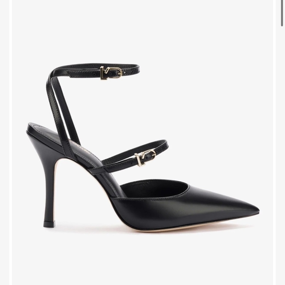 NWT l Larroude Kris Pump in Black Leather l 7.5